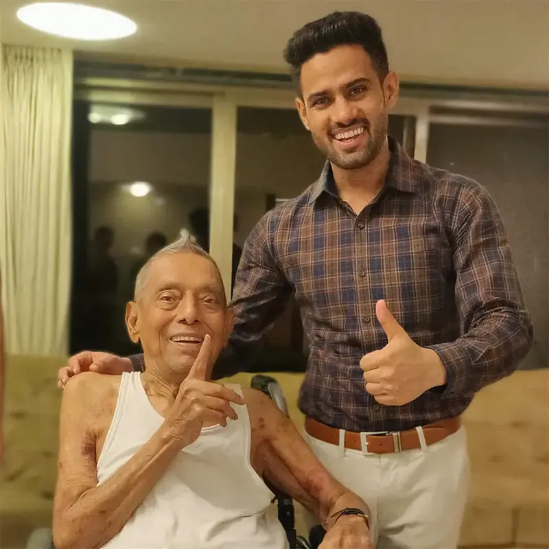 Physiotherapy session with film producer A G Nadiawala in Mumbai