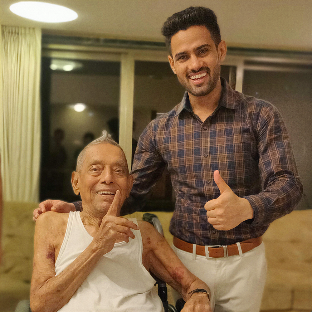 Physiotherapy session with film producer A G Nadiawala in Mumbai