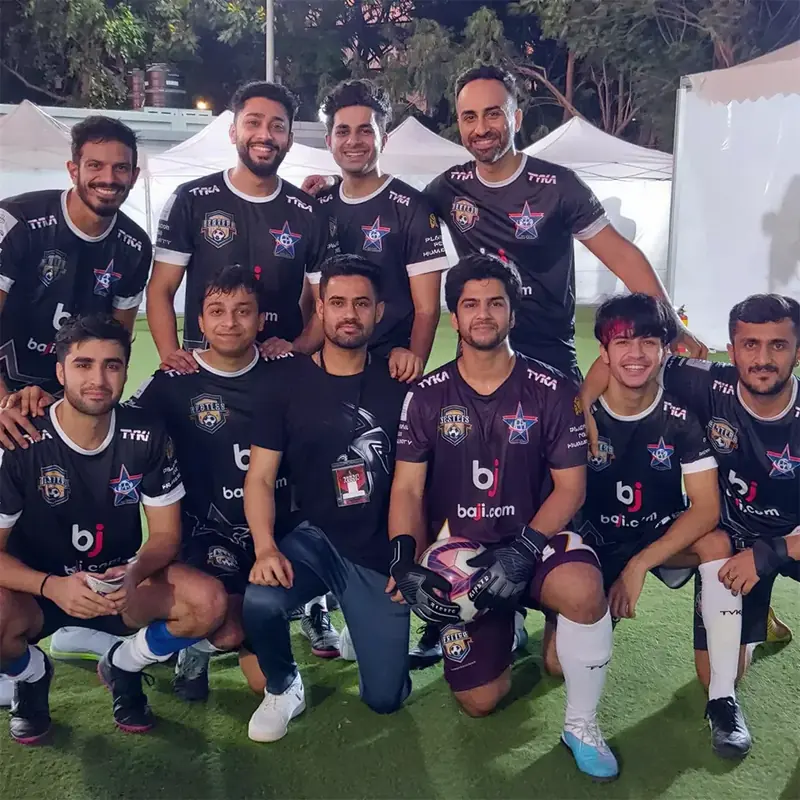 Dr. Choudhary providing physiotherapy for the Zester football team in Mumbai