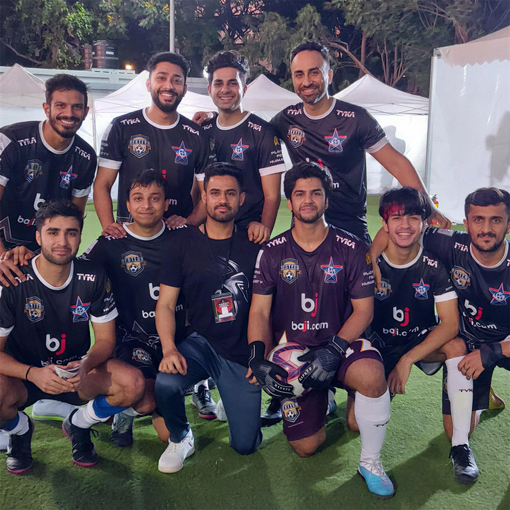 Dr. Choudhary providing physiotherapy for the Zester football team in Mumbai