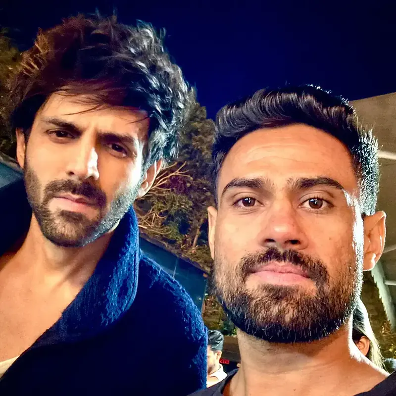 Dr. Choudhary with Kartik Aaryan